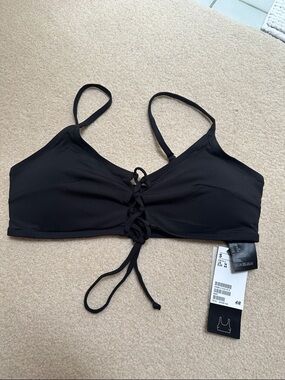 H&M Black Lace-Up Bikini Top